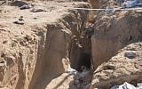 A tunnel reaching from Gaza into Israel, seen in a photo released by the IDF on April 18, 2016. (IDF Spokesperson's Unit)