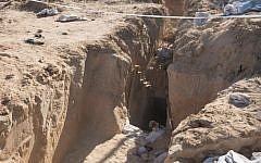 A tunnel reaching from Gaza into Israel, seen in a photo released by the IDF on April 18, 2016. (IDF Spokesperson's Unit)