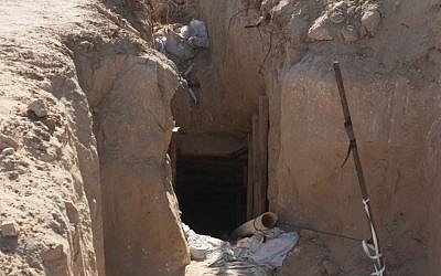 A tunnel reaching from Gaza into Israel, seen in a picture released by the IDF on April 18, 2016. (IDF Spokesperson's Unit)