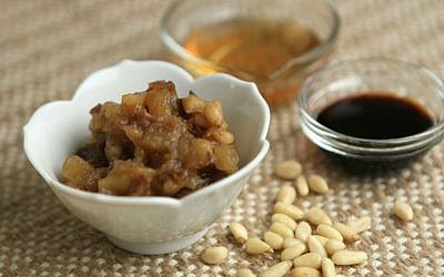 Charoset with pine nuts (Joanne Rathe/The Boston Globe/Getty Images/via JTA)