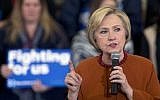 Democratic presidential candidate Hillary Clinton speaks at a campaign event, Saturday, April 2, 2016, in Eau Claire, Wisconsin. (AP Photo/Mary Altaffer)