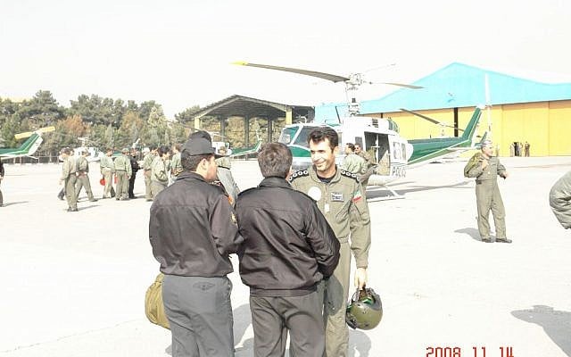 An undated photo of Major Ahmad-Reza Khosravi (right), a former pilot in the helicopter unit of the Iranian Security Services (Courtesy) An undated photo of Major Ahmad-Reza Khosravi (right), a former pilot in the helicopter unit of the Iranian Security Services (Courtesy)