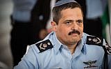 Chief of Police Roni Alsheich at the welcoming ceremony held in his honor, at the National Police Headquarters in Jerusalem, on December 3, 2015. (Hadas Parush/Flash90)
