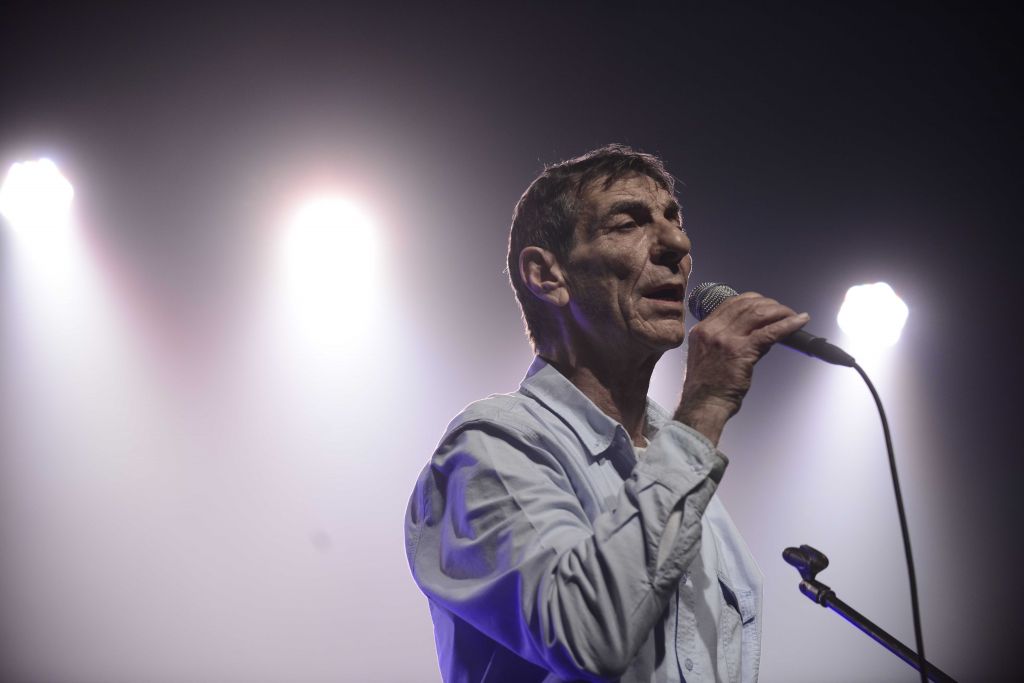 Shlomo Bar at the EMI, the Israel Artists Association, lifetime achievement awards ceremony in February (Tomer Neuberg/Flash 90)