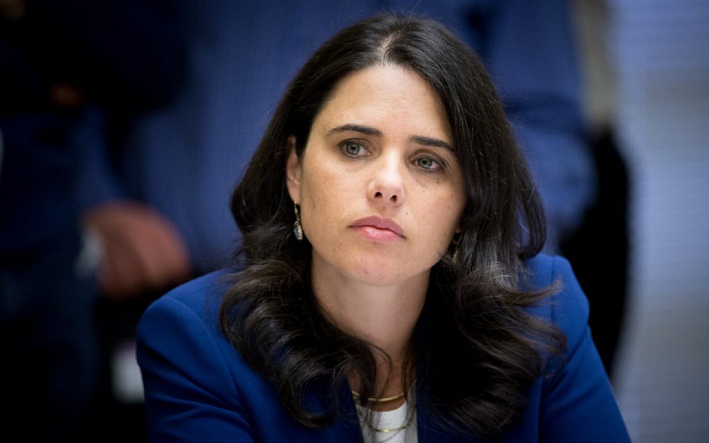Justice Minister Ayelet Shaked (Yonatan Sindel/Flash90)