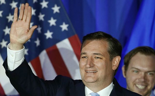 In this April 5, 2016 file photo, Republican presidential candidate Sen. Ted Cruz, R-Texas, waves during a primary night campaign event in Milwaukee, Wisconsin. (AP Photo/Paul Sancya, File) In this April 5, 2016 file photo, Republican presidential candidate Sen. Ted Cruz, R-Texas, waves during a primary night campaign event in Milwaukee, Wisconsin. (AP Photo/Paul Sancya, File)
