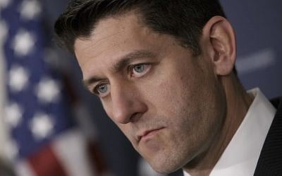 In this photo taken April 13, 2016, House Speaker Paul Ryan of Wis. pauses during a news conference on Capitol Hill in Washington. (AP/J. Scott Applewhite)