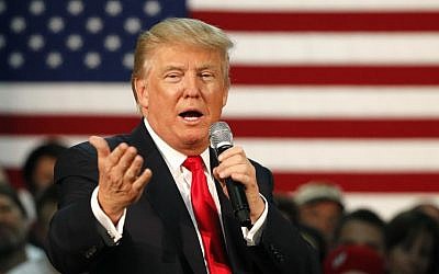 Republican presidential candidate, Donald Trump, participates in a town hall Saturday, April 2, 2016, in Rothschild, Wis. (AP/Charles Rex Arbogast)