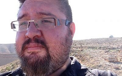 Indigenous activist Ryan Bellerose in the Negev Desert on a recent trip to Israel (courtesy)