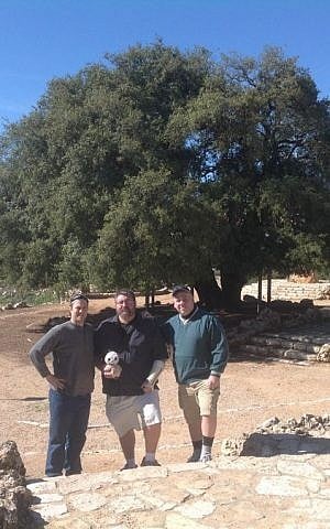 Indigenous activist Ryan Bellerose at Gush Etzion's 'Lone Tree' on a recent trip (courtesy)