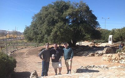 Advocate Ryan Bellerose at Gush Eztoin's 'Lone Tree' on a recent trip. (courtesy)