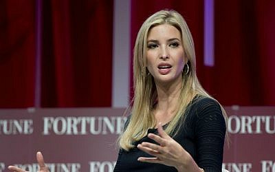 In this Oct. 14, 2015, file photo, Ivanka Trump, daughter of Republican presidential candidate Donald Trump, founder and CEO of the Ivanka Trump Collection and executive vice president for development and acquisitions of The Trump Organization, speaks at the Fortune Most Powerful Women Summit in Washington. (AP Photo/Carolyn Kaster, File)