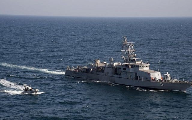 Illustrative: A rigid hull inflatable boat transits alongside the coastal patrol ship USS Typhoon during a vertical onboard exercise in the Arabian Gulf, February 2014. (Mass Communication Specialist 1st Class Martin Cuaron, US Navy via AP)