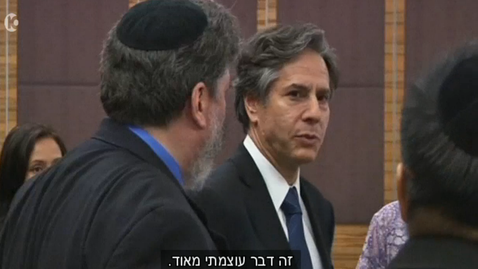 US Deputy Secretary of State Antony Blinken speaks at a Passover Seder in Jakarta, Indonesia, April 22, 2016 (Channel 10 screenshot) US Deputy Secretary of State Antony Blinken speaks at a Passover Seder in Jakarta, Indonesia, April 22, 2016 (Channel 10 screenshot)