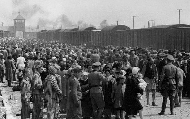 A May 1944 'selection' of Hungarian Jews on the ramp at Birkenau, where one million Jews were murdered during the Holocaust (Wikimedia Commons) A May 1944 'selection' of Hungarian Jews on the ramp at Birkenau, where one million Jews were murdered during the Holocaust (Wikimedia Commons)