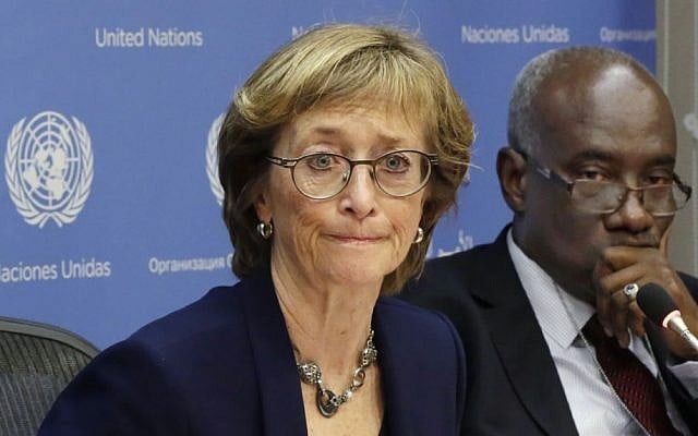 FILE - In this Thursday, Dec. 17, 2015 file photo, Judge Marie Deschamps, left, of Canada, chair of the Independent Review Panel on UN Response to Allegations of Sexual Abuse by Foreign Military Forces in the Central African Republic, is joined by panel member Hassan Jallow at a news conference at the United Nations. (Richard Drew/AP) FILE - In this Thursday, Dec. 17, 2015 file photo, Judge Marie Deschamps, left, of Canada, chair of the Independent Review Panel on UN Response to Allegations of Sexual Abuse by Foreign Military Forces in the Central African Republic, is joined by panel member Hassan Jallow at a news conference at the United Nations. (Richard Drew/AP)