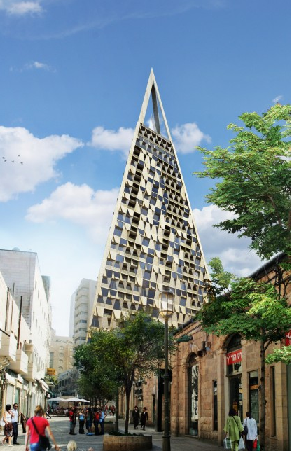 Daniel Libeskind's 'The Pyramid' appears to have been further approved by a municipality committee in Jerusalem on April 14 (Courtesy Daniel Libeskind website)