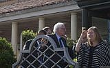 US presidential candidate Bernie Sanders flanked by his wife Jane O'Meara, right, arrive at a hotel near the Vatican Saturday, April 16, 2016. (AP/Alessandra Tarantino)