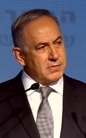 Prime Minister Benjamin Netanyahu speaks before an audience of the union of local authorities in Tel Aviv, April 14, 2016. (Screenshot/YouTube) Prime Minister Benjamin Netanyahu speaks before an audience of the union of local authorities in Tel Aviv, April 14, 2016. (Screenshot/YouTube)