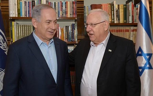 President Reuven Rivlin hosts Prime Minister Benjamin Netanyahu at his official residence in Jerusalem on April 22, 2016 (photo: Amos Ben Gersom/GPO) President Reuven Rivlin hosts Prime Minister Benjamin Netanyahu at his official residence in Jerusalem on April 22, 2016 (photo: Amos Ben Gersom/GPO)