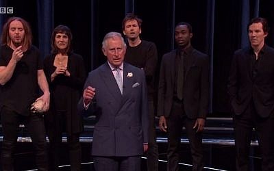 Prince Charles recites Hamlet's famous soliloquy at the Royal Shakespeare Theatre in Stratford-upon-Avon on Saturday, April 23, 2016, in honor of the 400th anniversary of the Bard's death (YouTube screenshot)