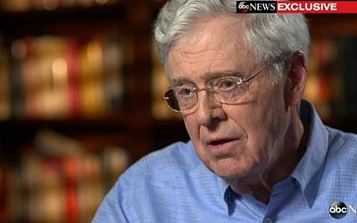 American billionaire Charles Koch speaks to ABC News in an interview aired April 24, 2016. (screen capture: ABC)