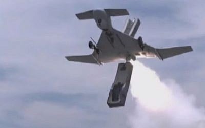 An IAI Harop drone. (Screenshot from YouTube)