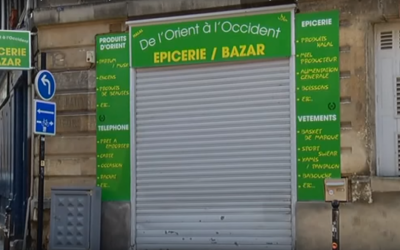 Store-front of Jean-Baptiste Michalon's business, closed since outrage in local community over sexist opening hours. (YouTube screen capture) 