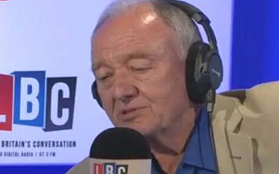 Ken Livingstone speaking on April 30, 2016 to London radio station LBC (screen capture: Twitter)
