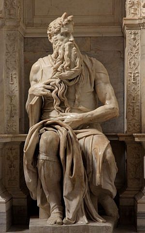 Michelangelo's statue of Moses in Rome (Wikimedia Commons, Jörg Bittner Unna, CC BY 3.0)