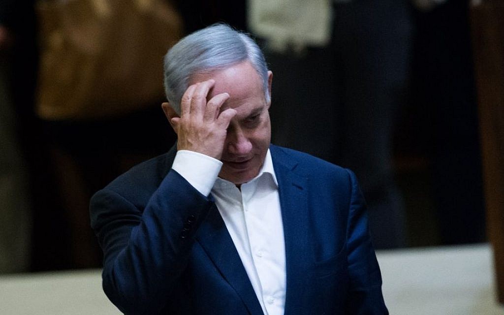 Prime Minister Benjamin Netanyahu in the Knesset on March 28, 2016 (Yonatan Sindel/Flash90)