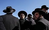 Orthodox Jewish men on March 22, 2015 in the Brooklyn borough of New York City. (Kena Betancur/Getty Images via JTA)