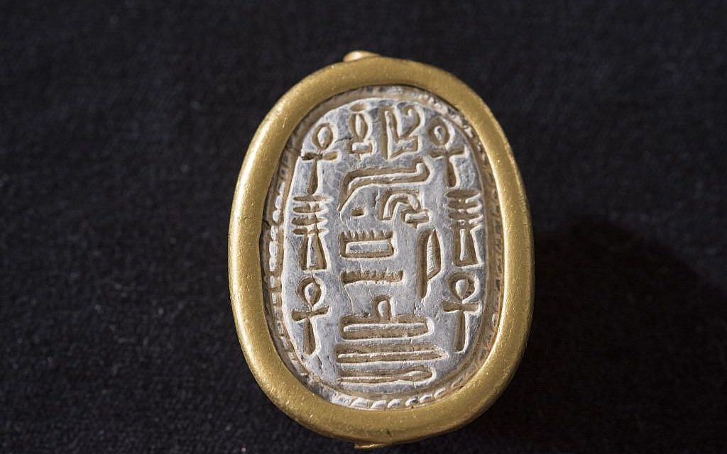 A 3,700-year-old scarab seal found by a birdwatcher at Tel Dor, in northern Israel, dated to the 13th Dynasty. (Tel Dor Excavations, courtesy)