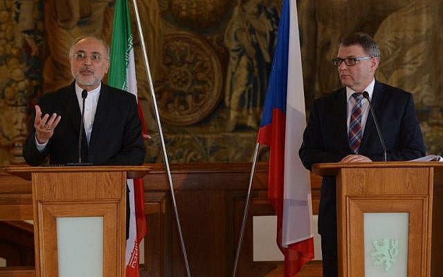 Czech Foreign Minister Lubomir Zaoralek (R) and Ali Akbar Salehi, the head of Iran's Atomic Energy Organization address a press conference on May 2, 2016, in Prague. (AFP PHOTO / Michal Cizek) Czech Foreign Minister Lubomir Zaoralek (R) and Ali Akbar Salehi, the head of Iran's Atomic Energy Organization address a press conference on May 2, 2016, in Prague. (AFP PHOTO / Michal Cizek)