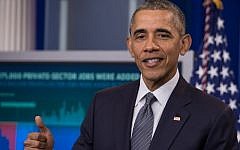 US President Barack Obama speaks about the economy and answers questions in the Brady Press Briefing Room at the White House in Washington, DC, on May 6, 2016.  (Nicholas Kamm/AFP)