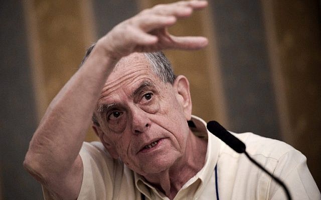 Israeli Nobel laureate Aaron Ciechanover speaks during a press conference at a hotel in Beijing on May 7, 2016, following his return from a week-ling visit to North Korea. (AFP PHOTO / NICOLAS ASFOURI) Israeli Nobel laureate Aaron Ciechanover speaks during a press conference at a hotel in Beijing on May 7, 2016, following his return from a week-ling visit to North Korea. (AFP PHOTO / NICOLAS ASFOURI)