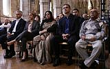 Britain's incoming London Mayor Sadiq Khan (L) sits with his wife Saadiya (2L), during his swearing-in ceremony at Southwark Cathedral in central London on May 7, 2016. (Yui Mok/Pool/AFP)