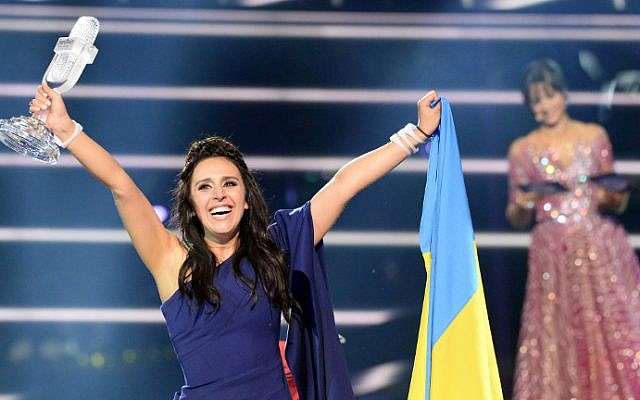Jamala, representing Ukraine with the song "1944," reacts after winning the grand final of the Eurovision Song Contest 2016 in Stockholm, on May 14, 2016. (Jonathan Nackstrand/AFP) Jamala, representing Ukraine with the song "1944," reacts after winning the grand final of the Eurovision Song Contest 2016 in Stockholm, on May 14, 2016. (Jonathan Nackstrand/AFP)
