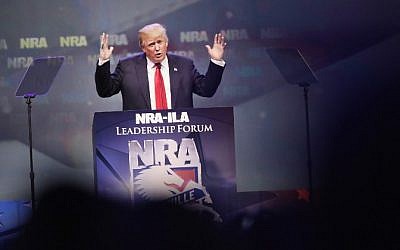 Republican presidential candidate Donald Trump speaks at the National Rifle Association's NRA-ILA Leadership Forum during the NRA Convention at the Kentucky Exposition Center in Louisville, Kentucky on May 20, 2016. (Scott Olson/Getty Images/AFP) Republican presidential candidate Donald Trump speaks at the National Rifle Association's NRA-ILA Leadership Forum during the NRA Convention at the Kentucky Exposition Center in Louisville, Kentucky on May 20, 2016. (Scott Olson/Getty Images/AFP)