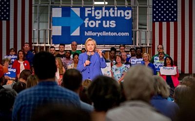 In this May 15, 2016 file photo, Democratic presidential candidate Hillary Clinton speaks at a campaign stop in Louisville, Ky. (AP/Andrew Harnik, File)