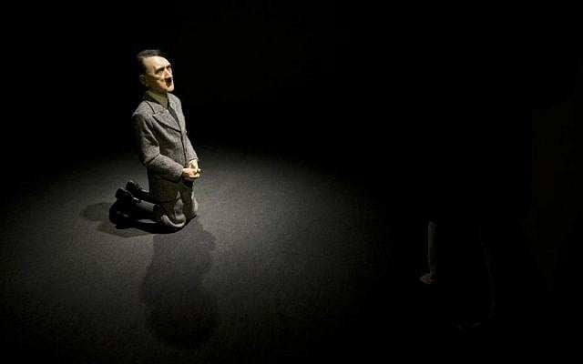 In this Friday, April 29, 2016 photo, 'Him' Maurizio Cattelan is on display during the press preview of 'Bound to Fail' at Christie's auction house in New York. (AP /Mary Altaffer) In this Friday, April 29, 2016 photo, 'Him' Maurizio Cattelan is on display during the press preview of 'Bound to Fail' at Christie's auction house in New York. (AP /Mary Altaffer)