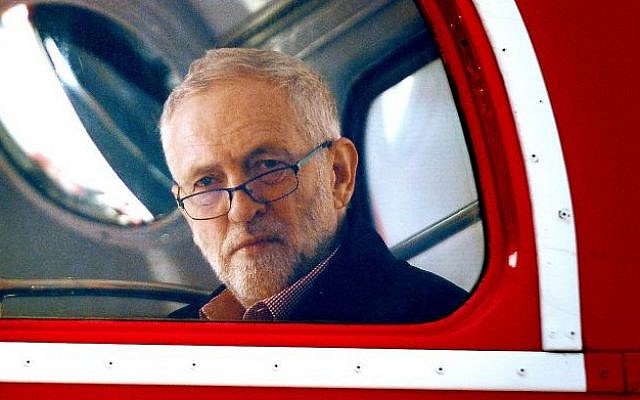 Britain's Labour Party leader Jeremy Corbyn sits aboard a London bus as he waits to address the crowd at a May Day rally in central London, May 1, 2016. (Anthony Devlin/PA via AP) Britain's Labour Party leader Jeremy Corbyn sits aboard a London bus as he waits to address the crowd at a May Day rally in central London, May 1, 2016. (Anthony Devlin/PA via AP)