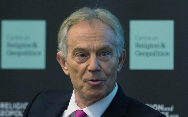 Former British Prime Minister Tony Blair takes part in a discussion on Britain in the World, held in London, May 24, 2016. (Stefan Rousseau/PA via AP) Former British Prime Minister Tony Blair takes part in a discussion on Britain in the World, held in London, May 24, 2016. (Stefan Rousseau/PA via AP)