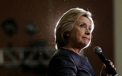 Democratic presidential candidate Hillary Clinton speaks at a rally at La Escuelita School in Oakland, California, Friday, May 6, 2016. (AP Photo/Jeff Chiu)