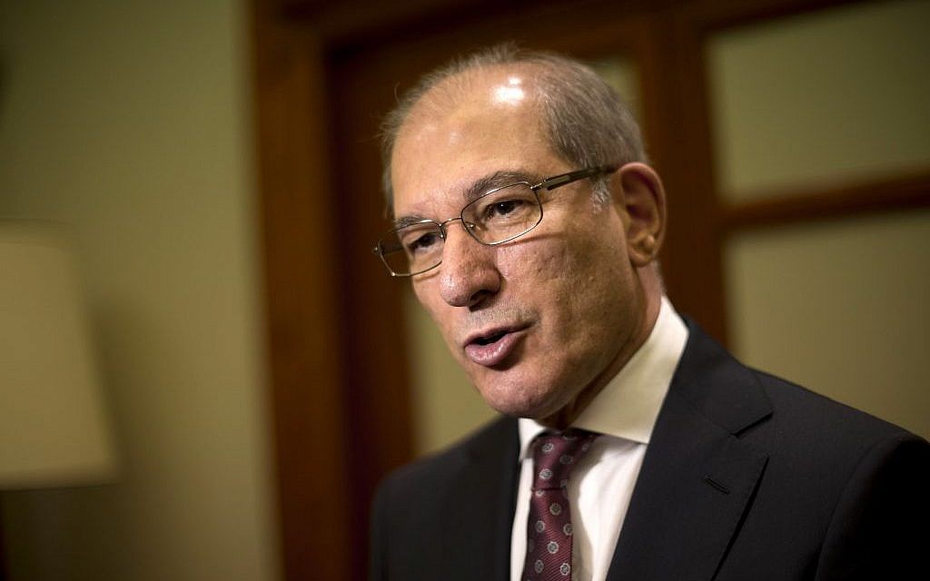 Organisation for the Prohibition of Chemical Weapons Director-General Ahmet Uzumcu talks during a press conference, in Rome, January 16, 2014. (AP Photo/Andrew Medichini, File)