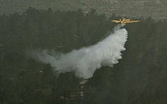 Illustrative photo of an Israeli fire-fighting plane, March 29, 2012. (Omer MironFLASH90.