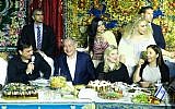 Prime Minister Benjamin Netanyau and his wife Sara attend the Jewish Moroccan celebration of Mimouna, in Yavne on April 30, 2016. (Flash90)