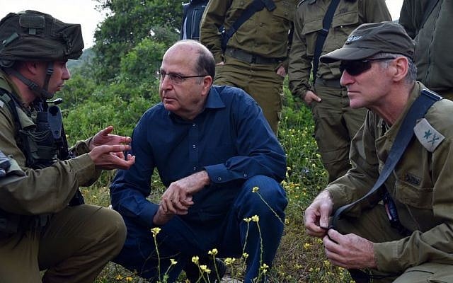 File: Defense Minister Moshe Ya'alon with IDF Deputy Chief of Staff Maj. Gen. Yair Golan, April 14, 2015. (Ariel Hermoni/Ministry of Defense/Flash90) File: Defense Minister Moshe Ya'alon with IDF Deputy Chief of Staff Maj. Gen. Yair Golan, April 14, 2015. (Ariel Hermoni/Ministry of Defense/Flash90)