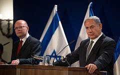 Prime Minister Benjamin Netanyahu speaks during a joint press conference with his Czech counterpart Bohuslav Sobotka at the King David hotel in Jerusalem on May 22, 2016 (Yonatan Sindel/Flash90)