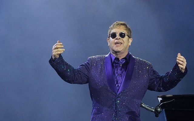Sir Elton John performs in Tel Aviv on May 26, 2016. (Miriam Alster/Flash90) Sir Elton John performs in Tel Aviv on May 26, 2016. (Miriam Alster/Flash90)